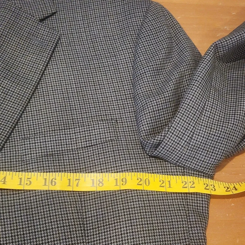 Lauren Ralph Lauren‎ LRL Sport Coat Mens 46L Gray Houndstooth Wool Blazer Career
